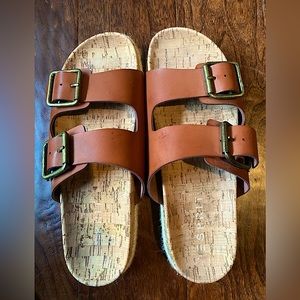 Esprit Brielle cognac colored flat sandals in sz 8.5 women’s worn twice.